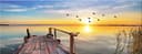 artissimo Glasbild 80x30cm Landschaft Meer Steg Sonnenuntergang Bild 2