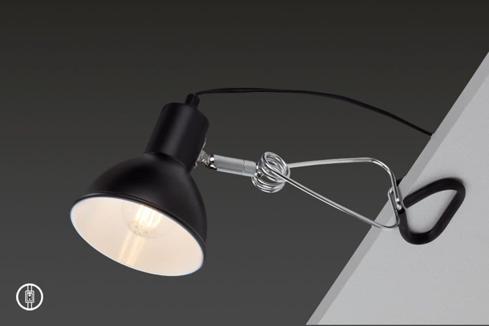 BRILONER LEUCHTEN LED Klemmleuchte FIX Schwarz/Weiss Modern
