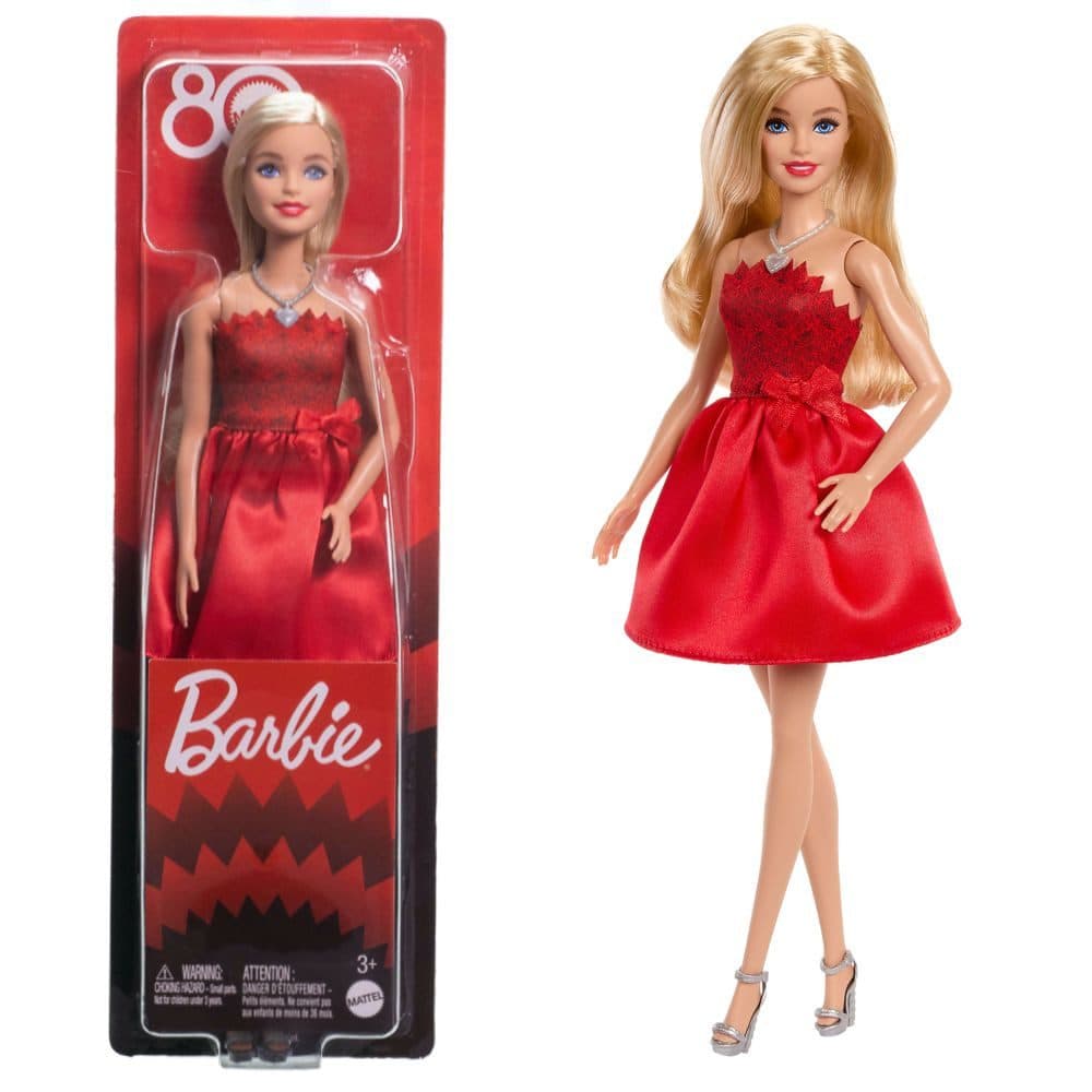 Barbie Rubinrote Party-Puppe 80 Jahre Jubiläum Sammelpuppe mit Zubehör - Bild 2