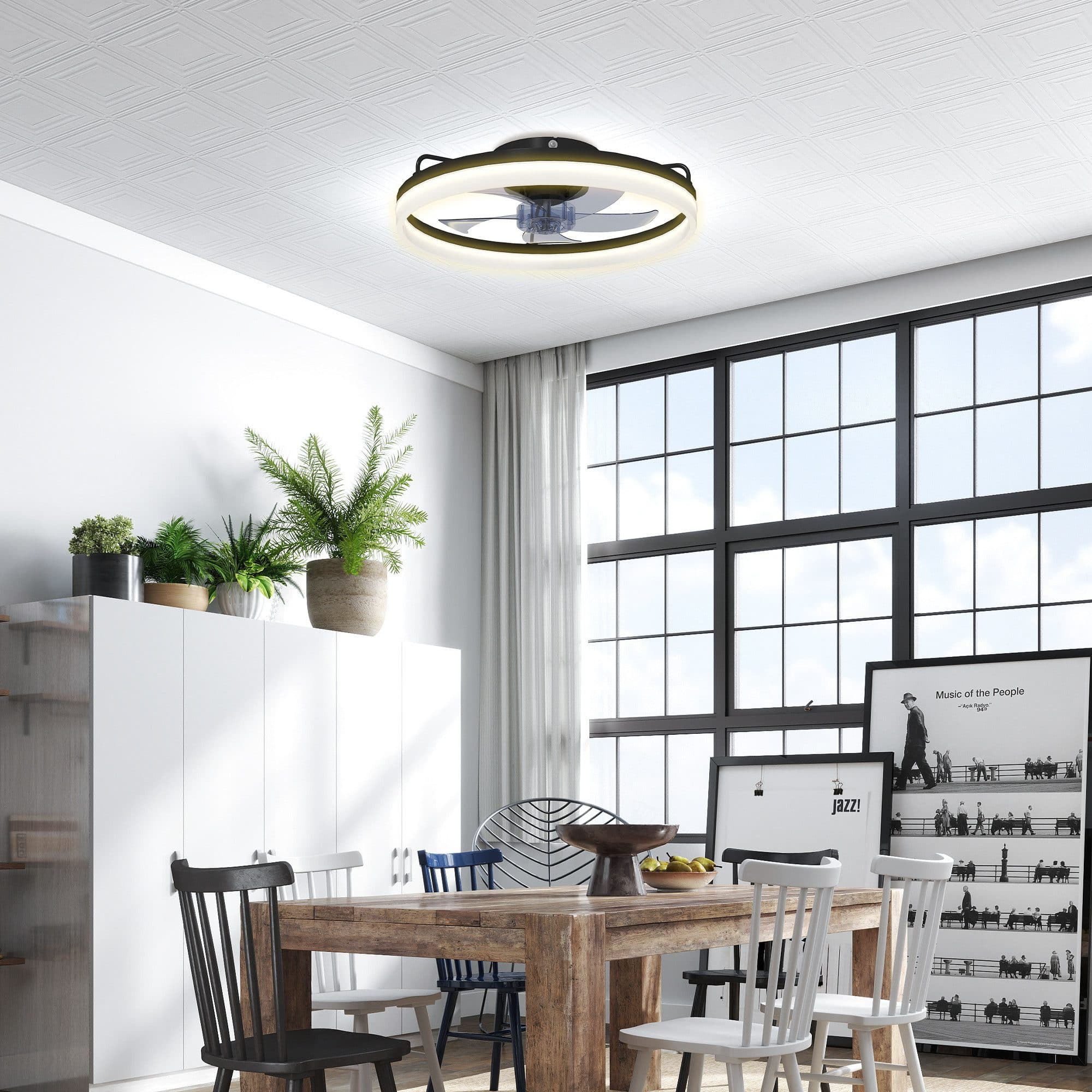 HOMCOM Deckenventilator mit LED-Licht Schwarz/Rauchgrau Fernbedienung - Bild 2