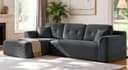 VASAGLE Ecksofa Modul 244 cm Grau Cord Stoff Bild 2