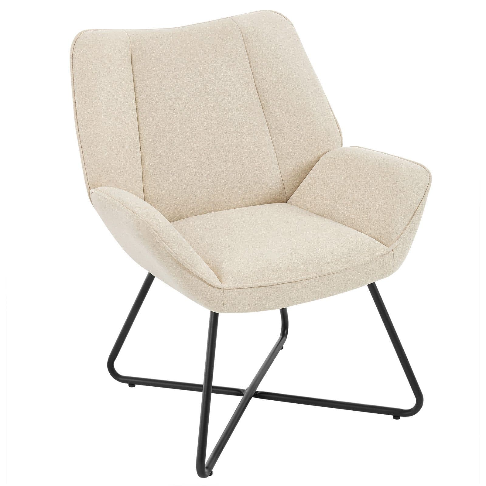 Woltu Ohrensessel Beige Leinen Metallrahmen Relaxsessel - Bild 2