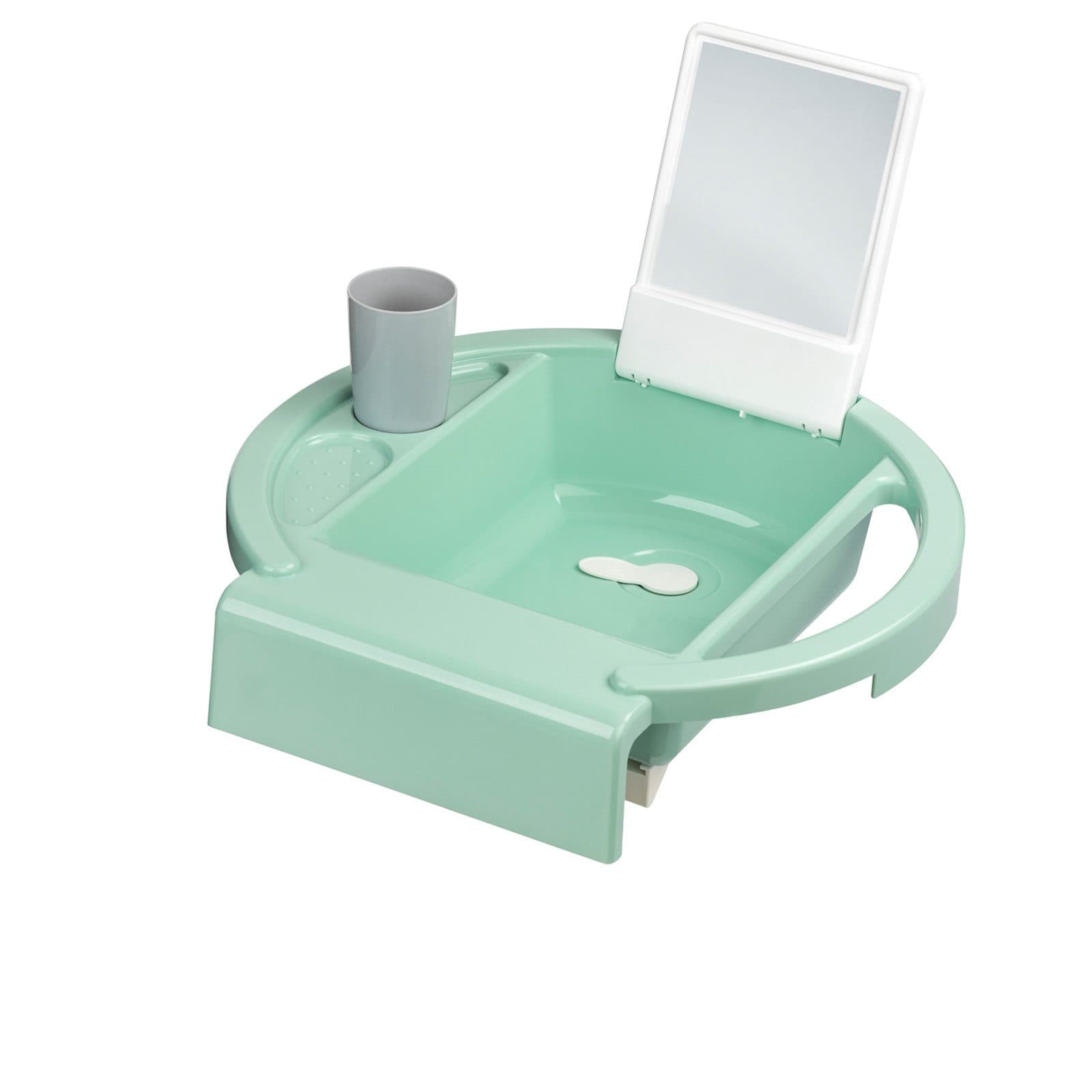 Rotho Babydesign Kinder Waschbecken Grün mit Spiegel und Zahnputzbecher - Bild 2
