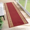 Tapiso Läufer Anti Rutsch Rot Geometrisch Floral Bild 2