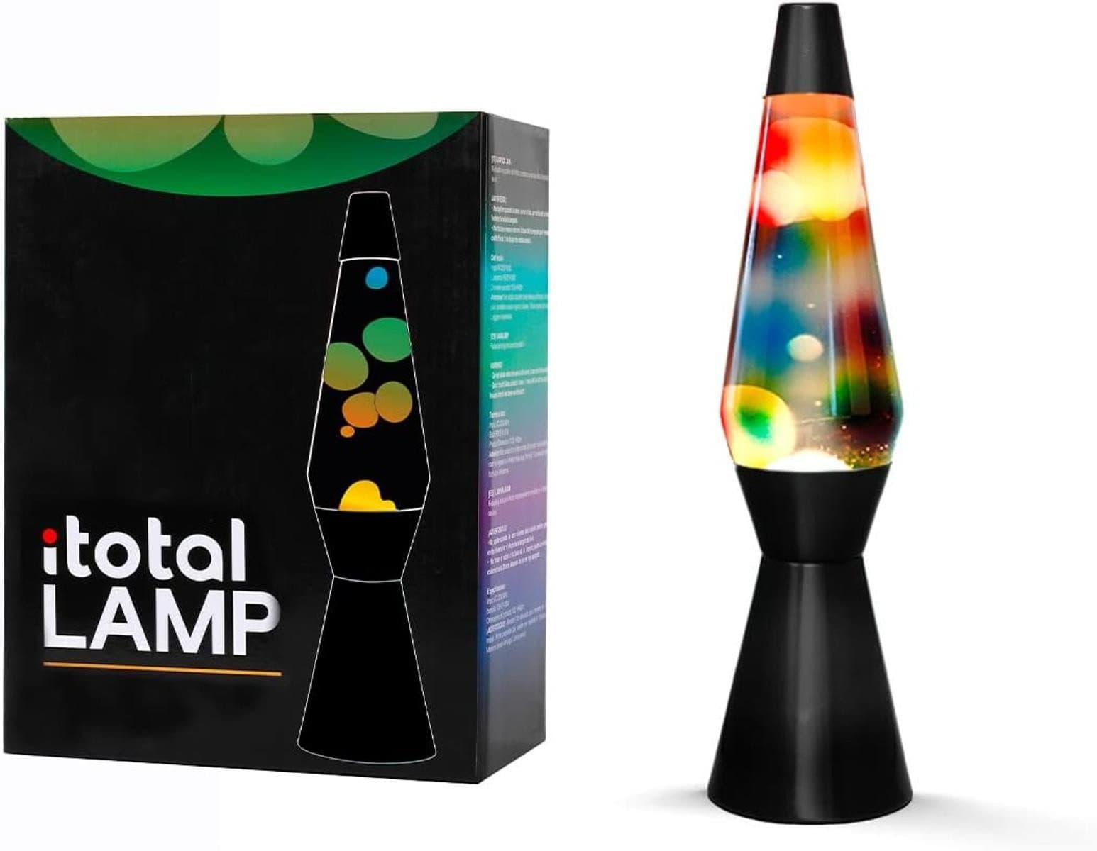 I-TOTAL Lavalampe Magie Transparent Regenbogen Spaceship Retro