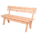 Spetebo Gartenbank Massivholz 3-Sitzer mit Rückenlehne Bild 2