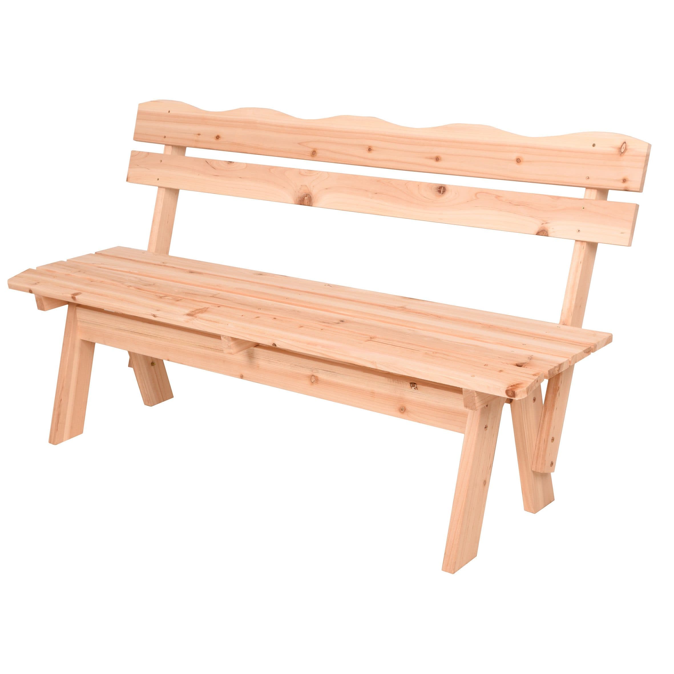 Spetebo Gartenbank Massivholz 3-Sitzer mit Rückenlehne - Bild 2