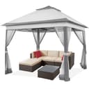 Yaheetech Faltpavillon Grau mit 4 Seitenteilen höhenverstellbar wasserdicht Bild 2
