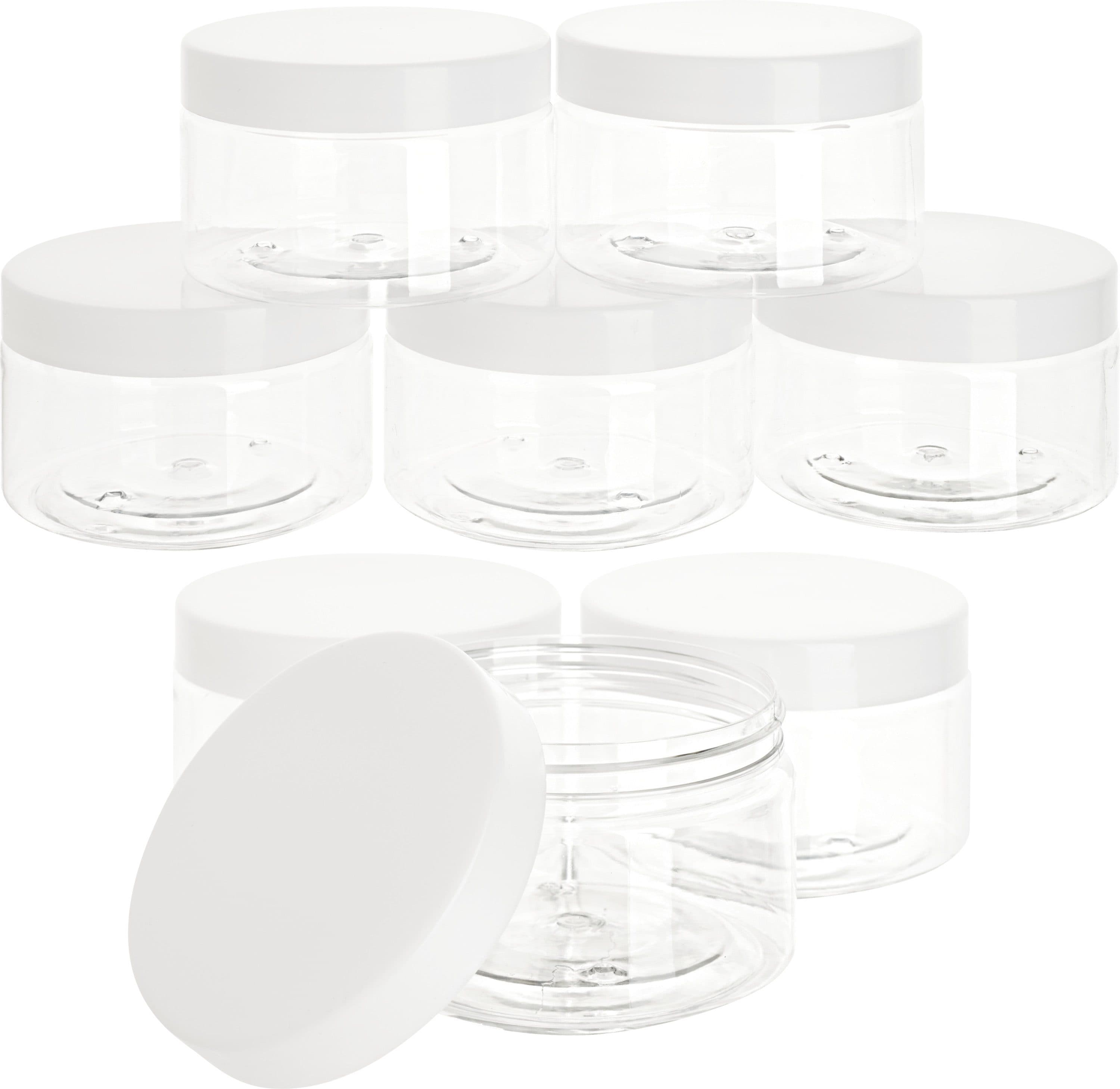 VBS Aufbewahrungsbox Kunststoff-Glas mit Schraubdeckel 16 Stück Ø 9 cm