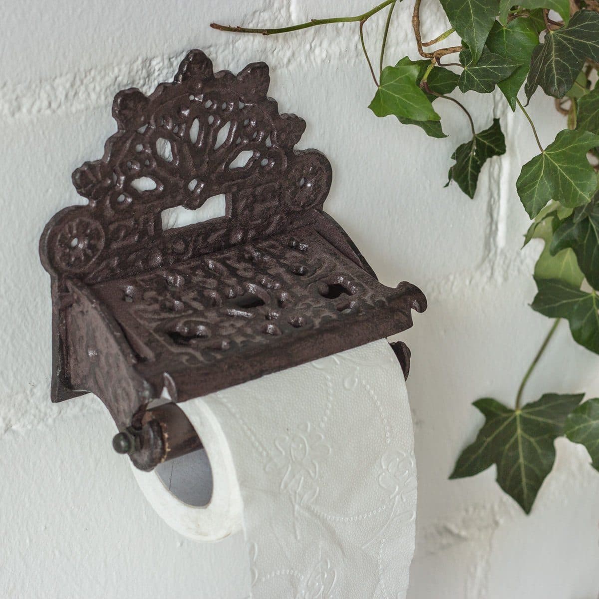Antikas Toilettenpapierhalter Gusseisen Antikbraun Landhausstil - Bild 2