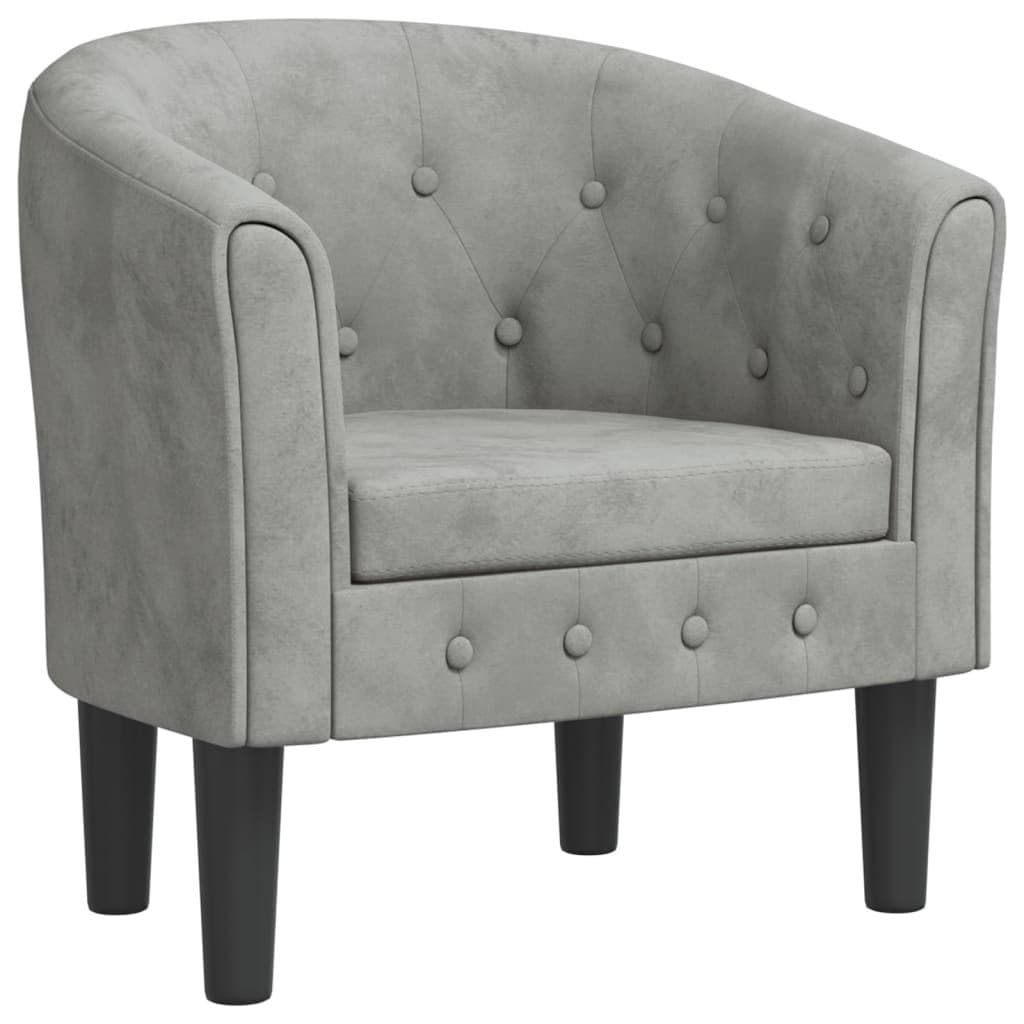 vidaXL Sessel Hellgrau Samt Modern - Bild 2