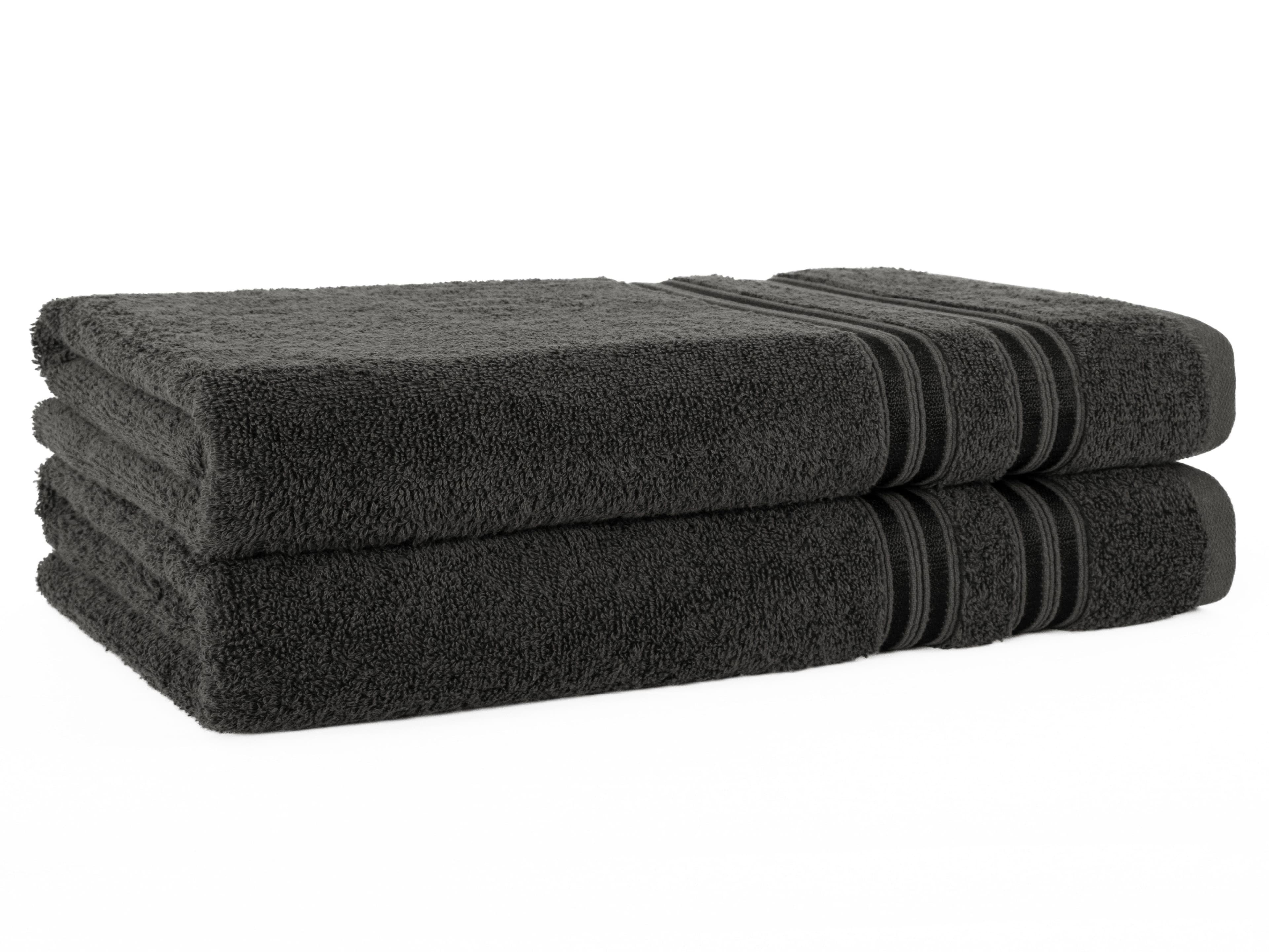 Hammetex 2er Set Badetücher Grau 70x140 cm 100% Baumwolle Frottier - Bild 2