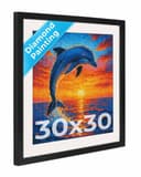 PHOTOLINI Bilderrahmen Schwarz für Diamond Painting mit Passepartout Bild 2