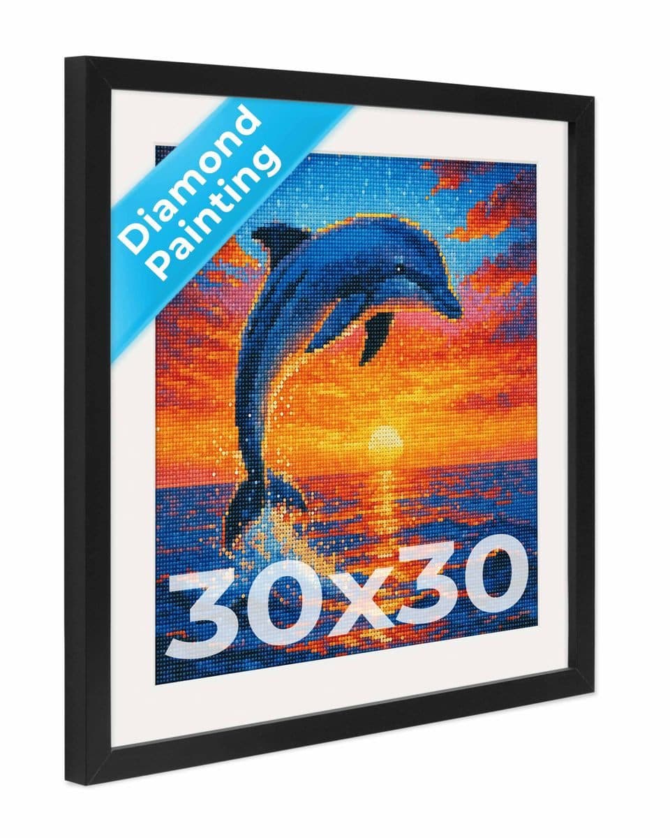 PHOTOLINI Bilderrahmen Schwarz für Diamond Painting mit Passepartout - Bild 2