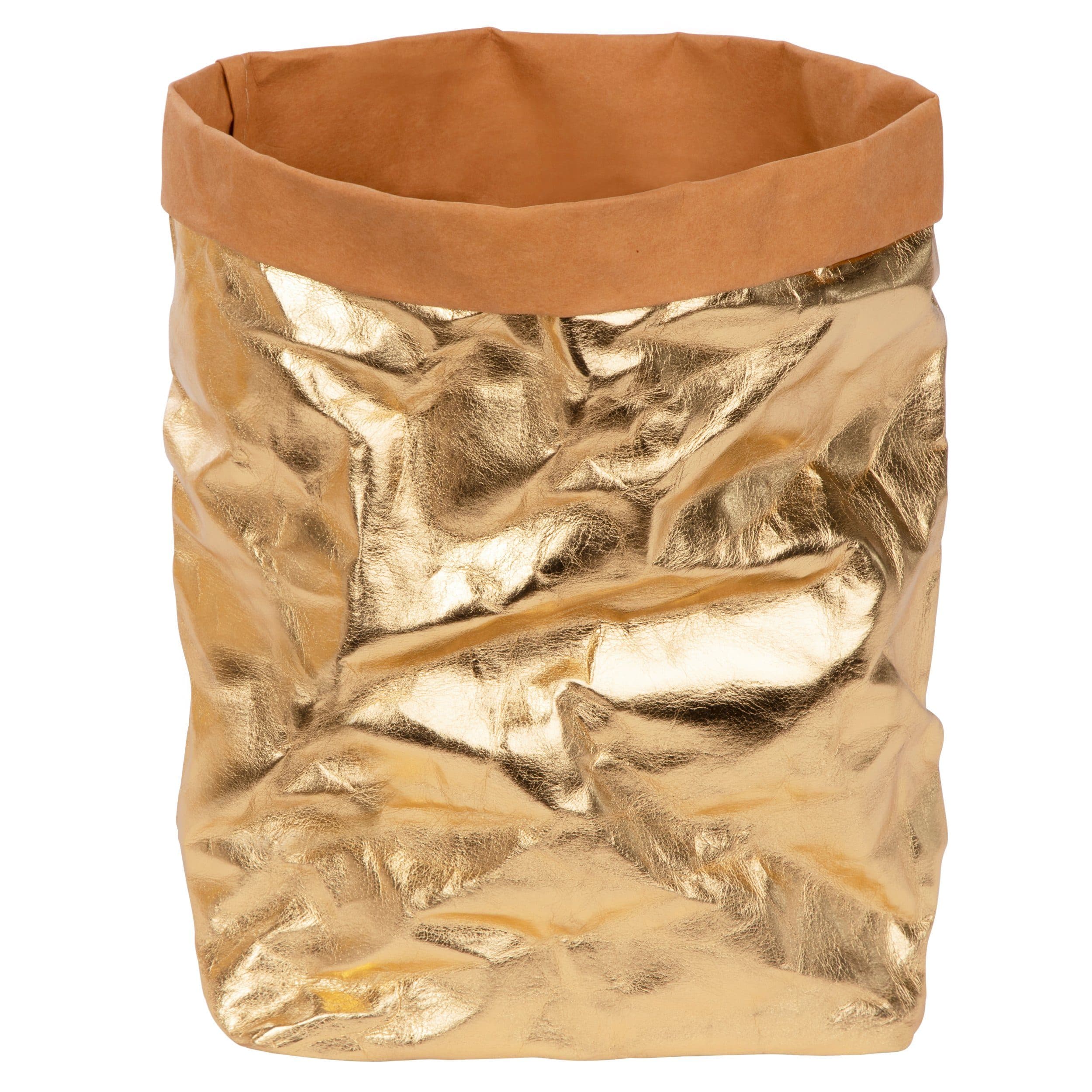 ONVAYA Aufbewahrungskorb Gold Papyrolin Lederoptik Waschbar - Bild 2