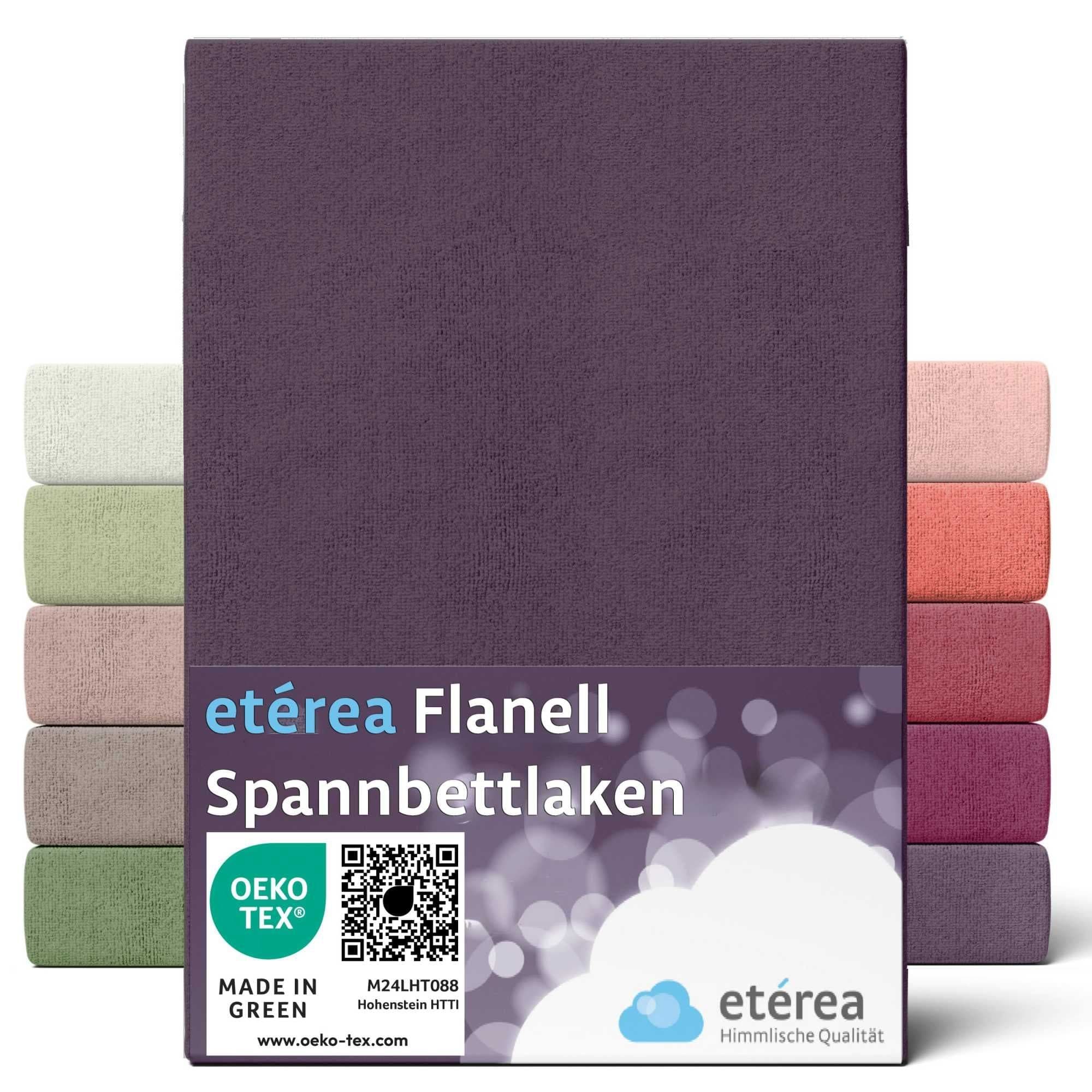 etérea Spannbettlaken Flanell 100% Baumwolle Rundumgummi Pflaume - Bild 2