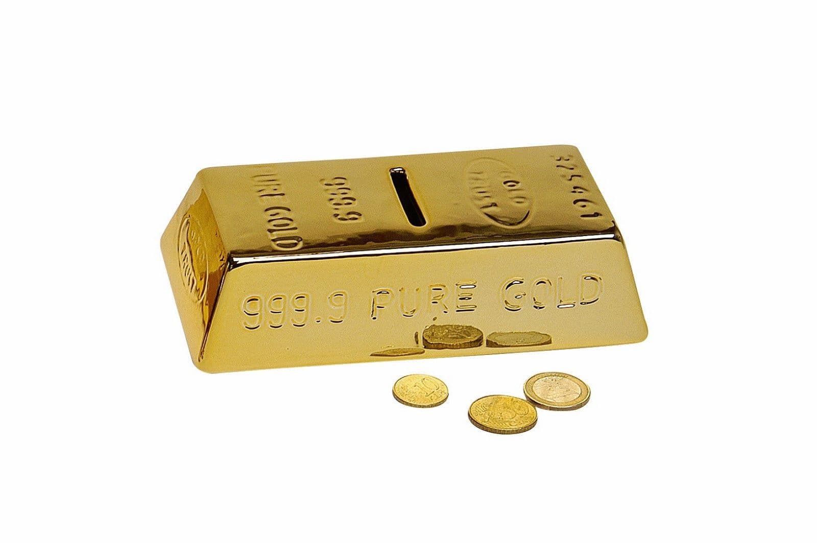 G. Wurm Goldbarren Sparbüchse aus Polyresin