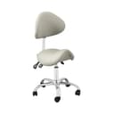 Physa Sattelstuhl Sattelhocker mit Lehne Rollhocker Grau & Silbern Bild 2