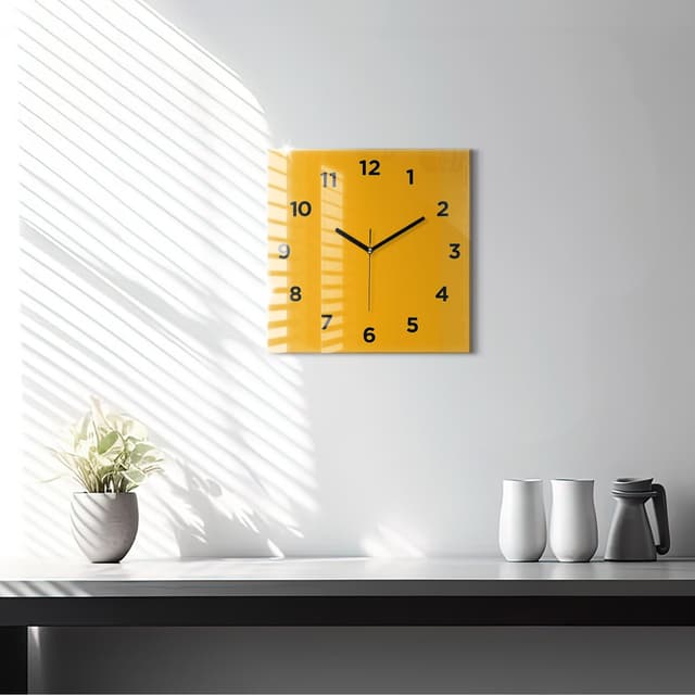 Tulup Wanduhr Glasuhr Modernistische Glaswanduhr 30x30cm Uhr aus gehärtetem Glas