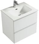 Alpenberger Waschtisch Weiß Keramik Aufsatzwaschbecken mit Unterschrank Bild 2