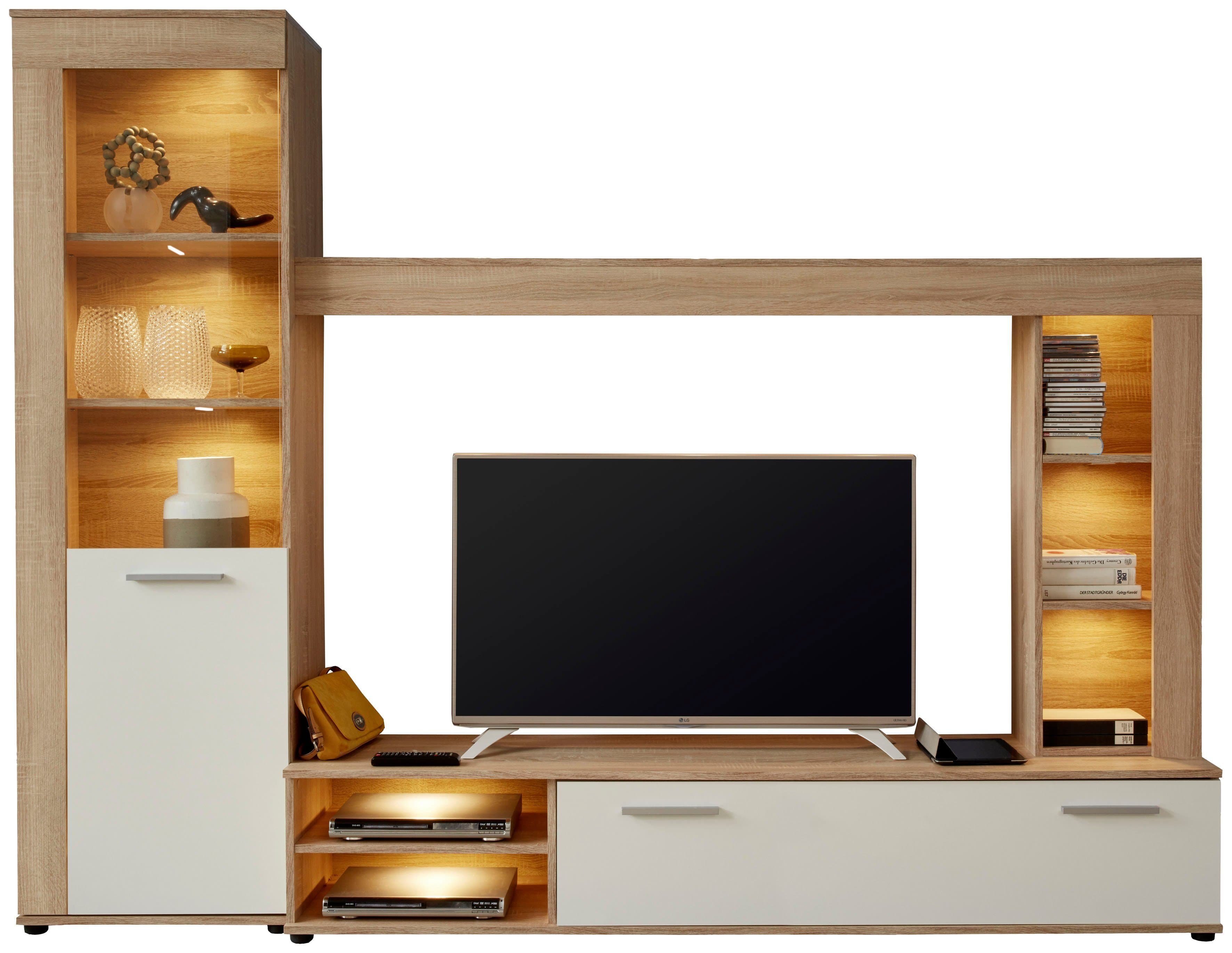 INOSIGN Wohnwand Laholm Braun Eichefarben Modern 4-tlg