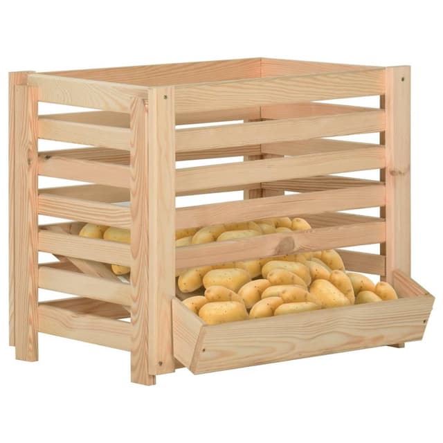vidaXL Kartoffelkiste Massivholz Kiefer - Rustikale Aufbewahrungsbox für Gemüse