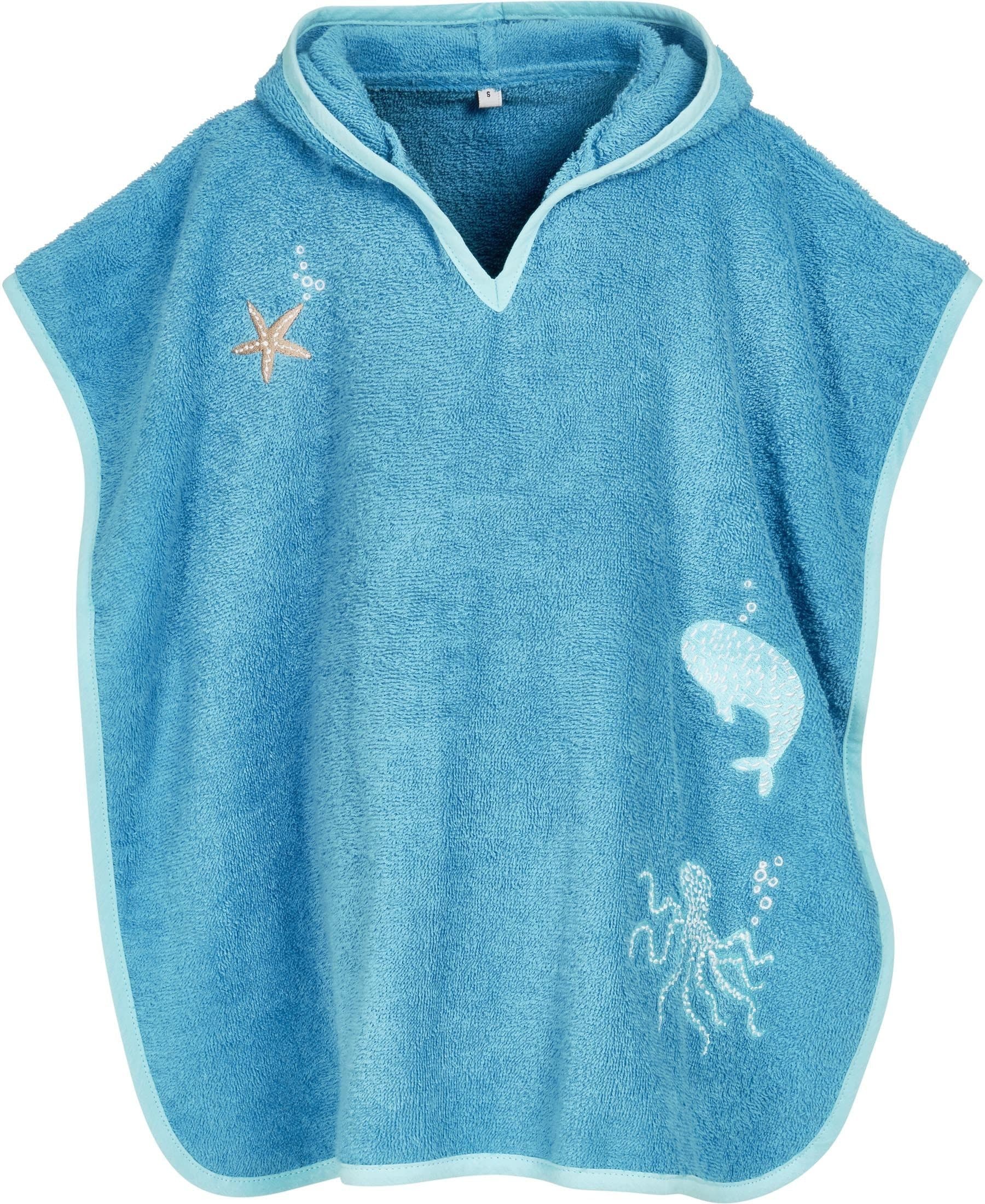 Playshoes Badeponcho Frottee-Poncho Meerestiere Blau - Bild 2