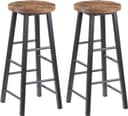Woltu Barhocker 2er Set Stahl MDF Schwarz Industrial Bild 2
