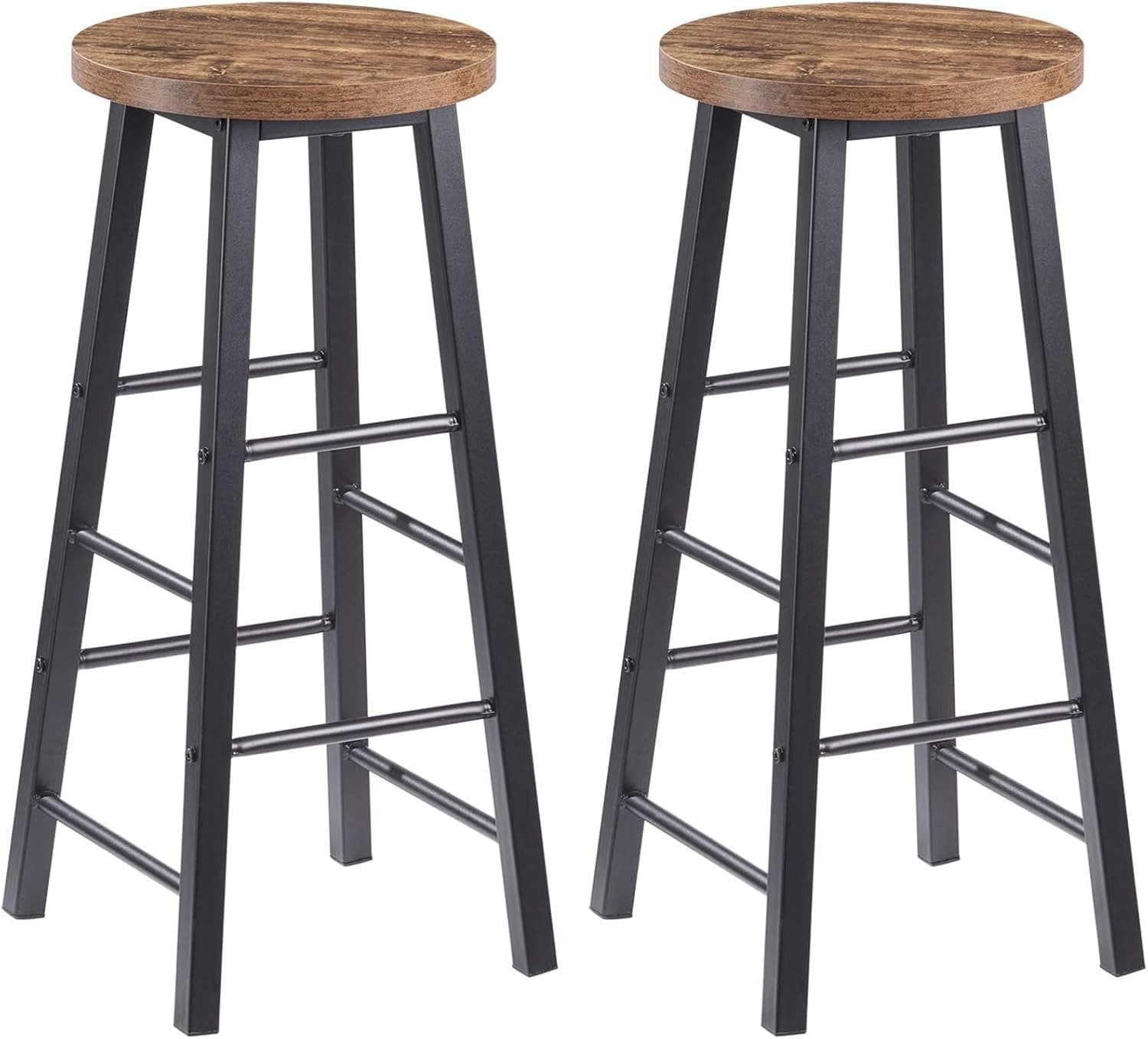 Woltu Barhocker 2er Set Stahl MDF Schwarz Industrial - Bild 2