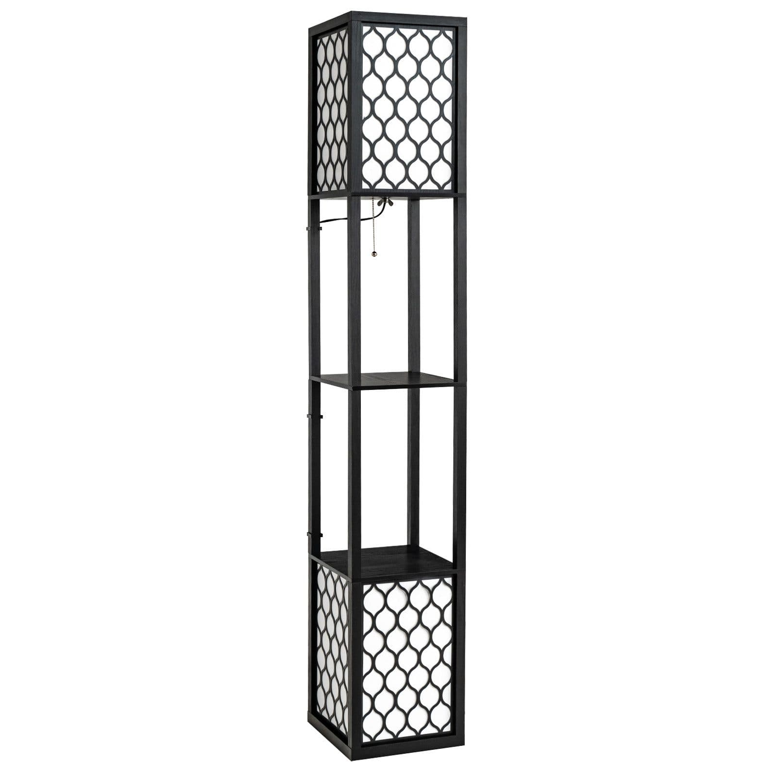 COSTWAY Stehlampe 156cm mit Regal, Zugkette & Fußschalter - Bild 2