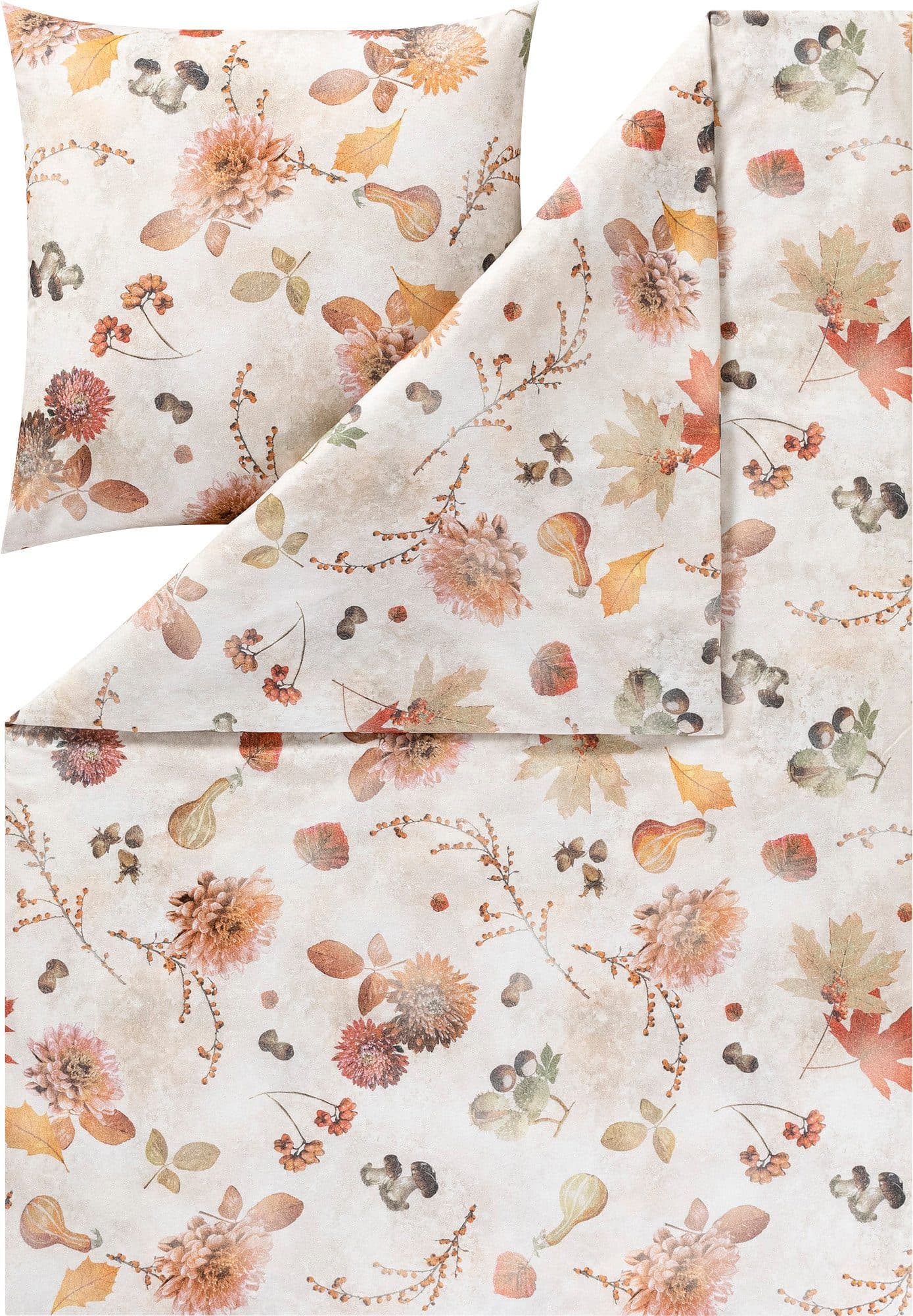 Estella Kuschelflanell Bettwäsche "Autumn Foliage" 100% Baumwolle Herbstmotiv - Bild 2