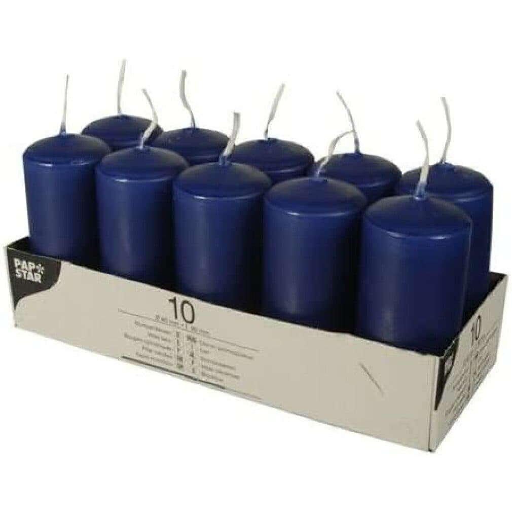PAPSTAR Stumpenkerze 10 Stk. Dunkelblau