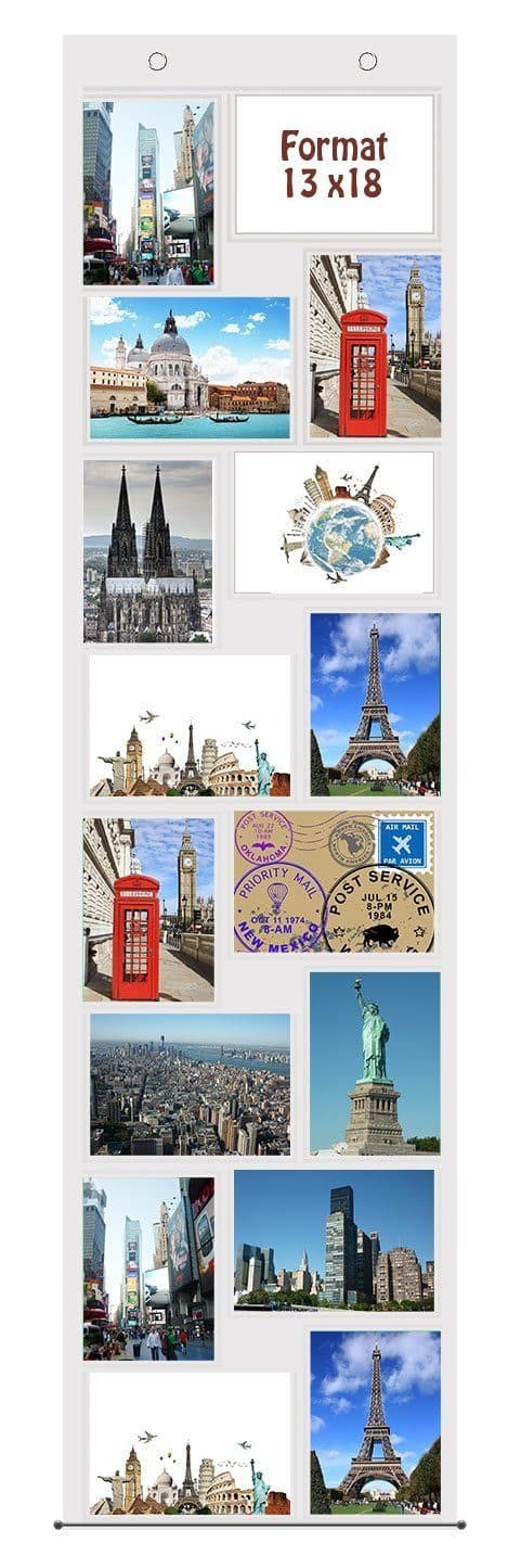 trendfinding Bilderrahmen Collage Fotovorhang für 16 Fotos