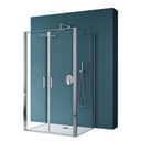 Mai & Mai Grossraumdusche U-Form 8mm ESG Klarglas Aluminium Bild 2