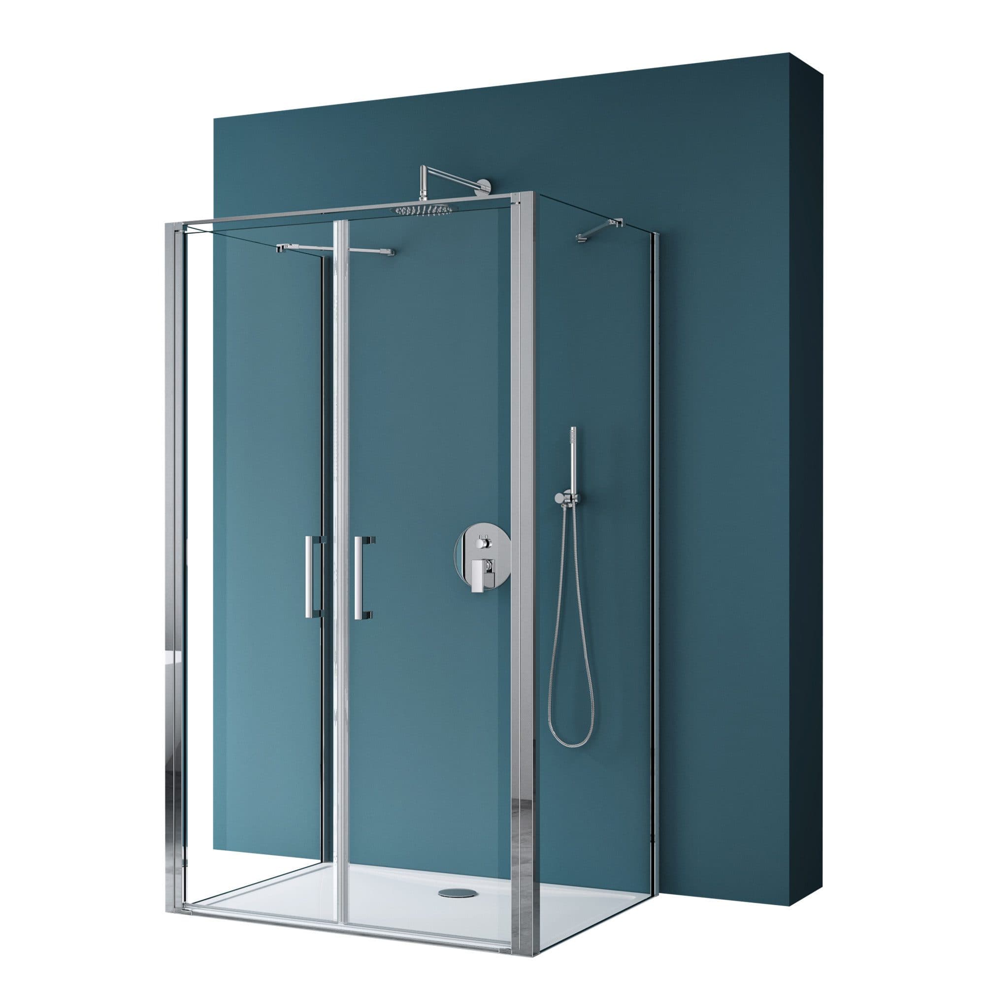 Mai & Mai Grossraumdusche U-Form 8mm ESG Klarglas Aluminium - Bild 2