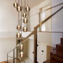 ZMH Pendelleuchte LED Höhenverstellbar Kronleuchter Glas Wohnzimmerlampe Warmweiß 10 Flammig Bild 2