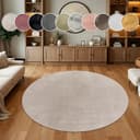 Paco Home Fellteppich Kunstfell Soft 380 Rund Beige Hochflor Bild 2