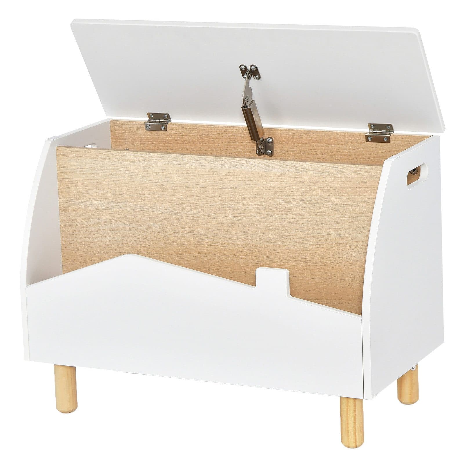COSTWAY Spielzeugtruhe Kinderregal Holz 60x30x44 cm Weiß - Bild 2