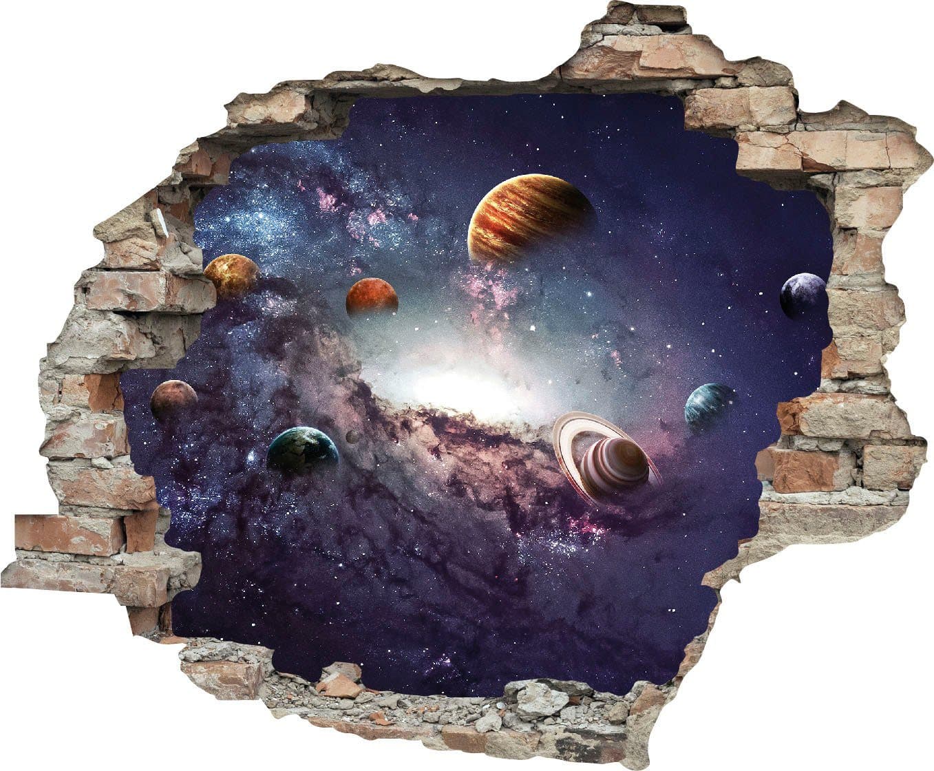 queence Wandtattoo Planeten Bunt 3D Wandsticker - Bild 2