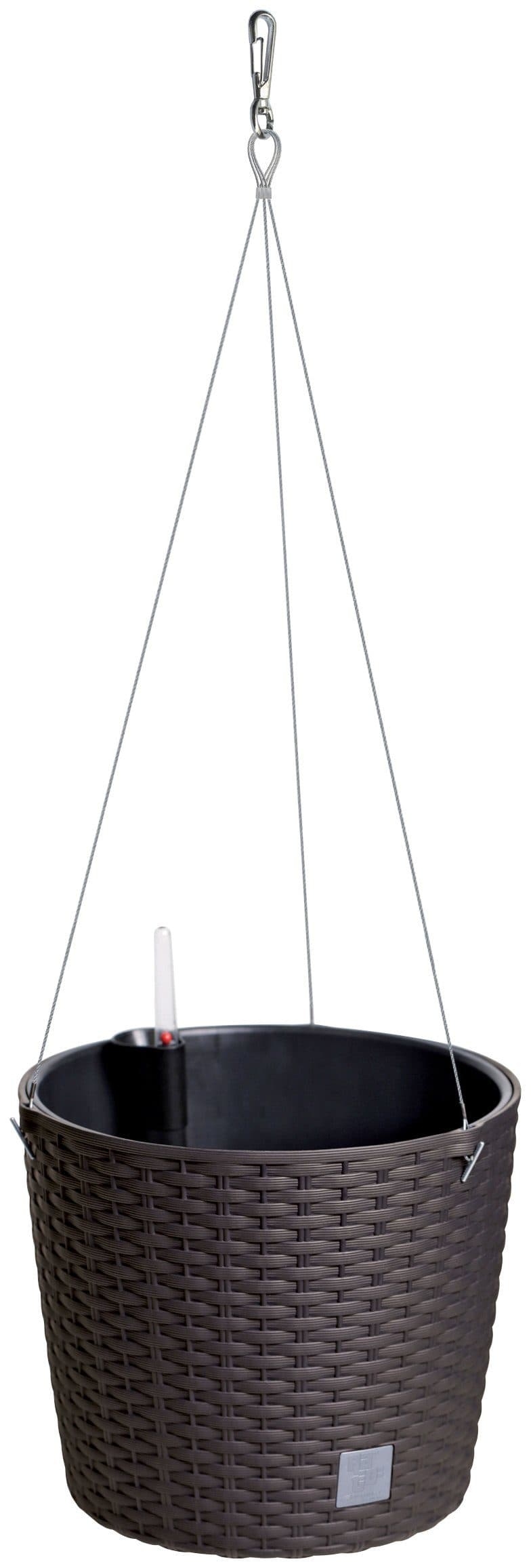 Prosperplast Hängeampel Rato Blumentopf Braun Kunststoff mit Bewässerungssystem
