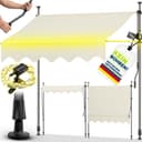 tillvex Klemmmarkise Balkonmarkise mit LED & Solarpanel Sand Bild 2
