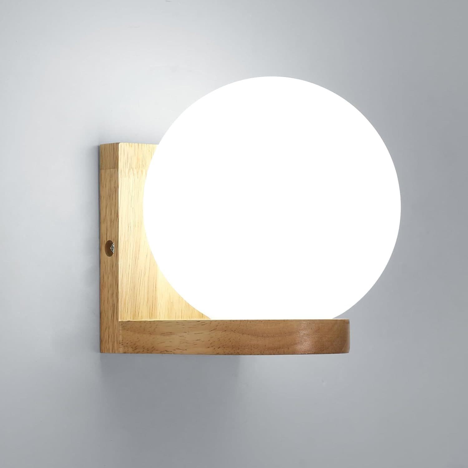 Riserva Wandleuchte Skandinavisch Holz Rund E27 Fassung - Bild 2