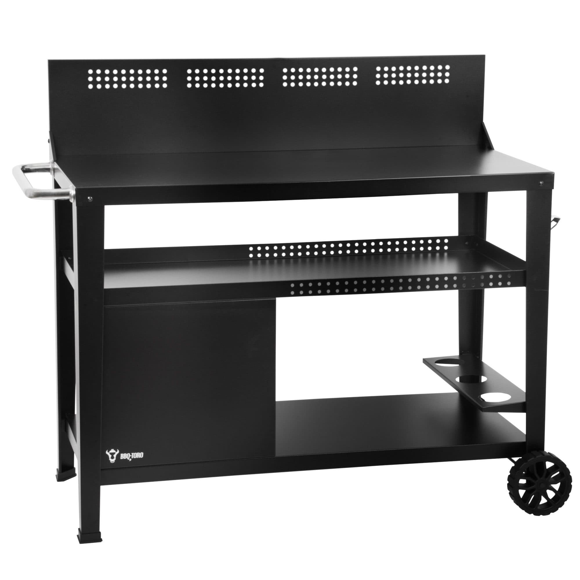 BBQ-Toro Grillwagen mit Windschutz und Rädern Schwarz - Bild 2