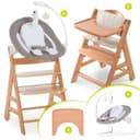 Hauck Hochstuhl Alpha Plus Move Natur Newborn Set mit Aufsatz Bild 2