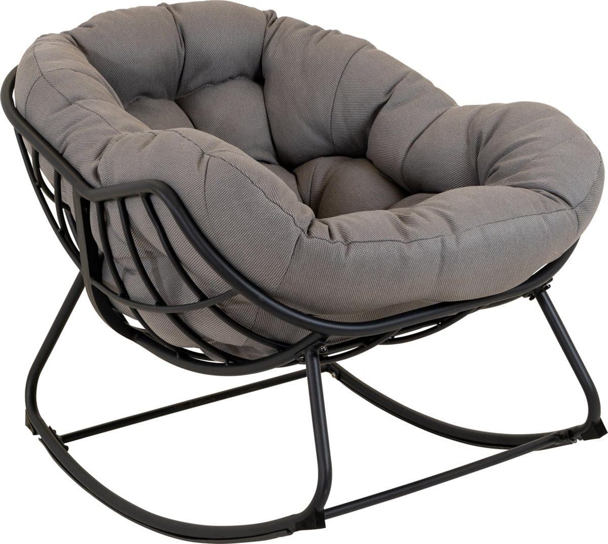 Lesli Living Schaukelstuhl Grau Schwarz Aluminium Gartenstuhl - Bild 2