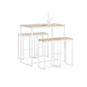 SoBuy Bartisch-Set mit 4 Hockern Holzfarbe Industriell Bild 2