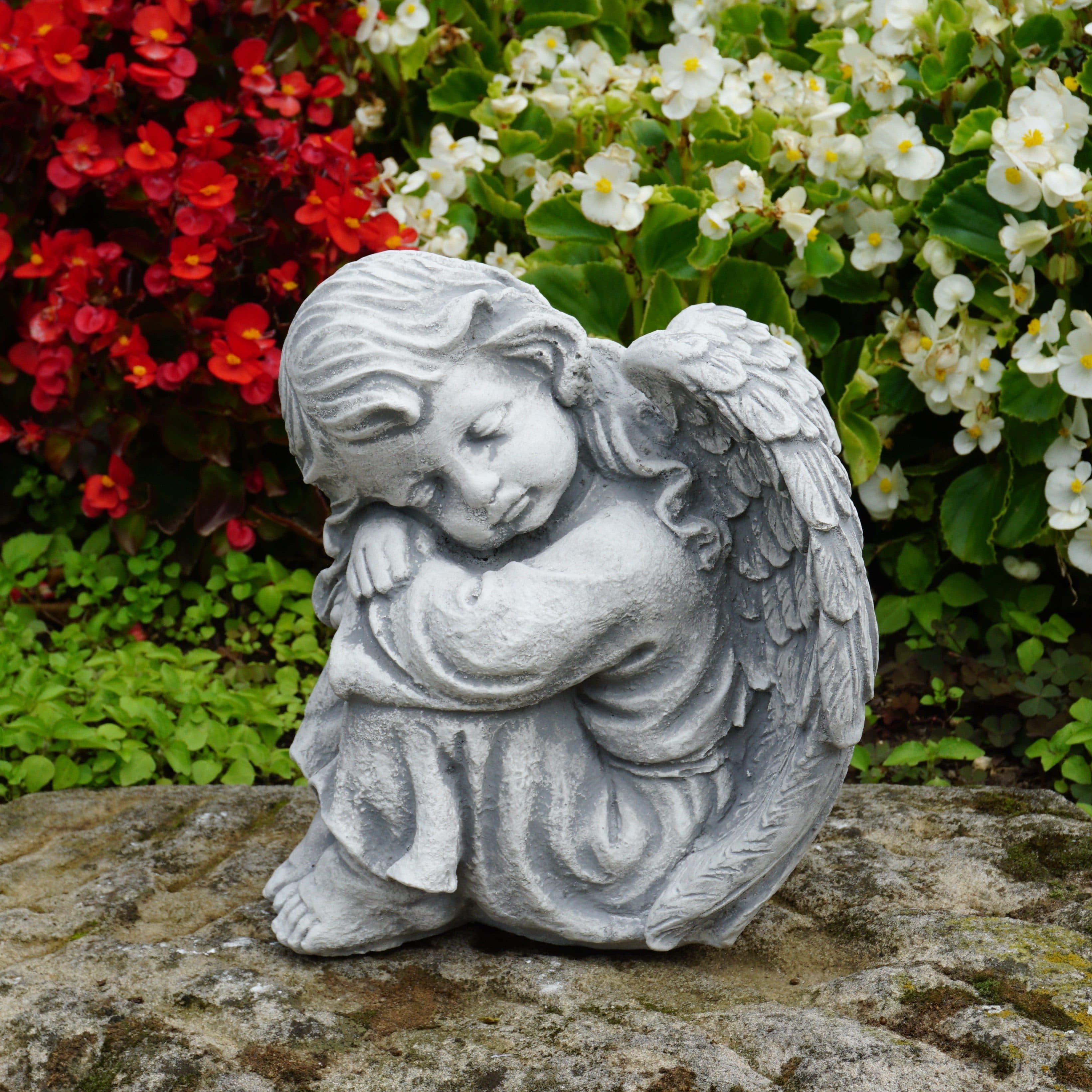 gartendekoparadies.de Gartenfigur Schlafender Engel Grabengel Steinfigur 23 cm 6 kg Frostsicher - Bild 2