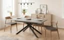 B&D home Esstisch LARS ausziehbar 120-160cm Metallgestell Schwarz/Weiss Bild 2