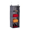 relaxdays Hängeregal Kleiderschrank 4 Fächer Grau Bild 2