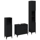 vidaXL Badezimmer-Set Wandmontiert 3 pcs Schwarz Eichen-Optik Bild 2
